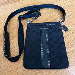 Coach Signature Jacquard Black Crossbody Bag
